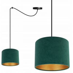 Élégante Lampe À Suspension Araignée Abat-Jour Doré En Velours