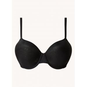 Image de Calvin Klein Soutien-gorge demi-corbeille Sheer Marquisette bretelles double position Noir