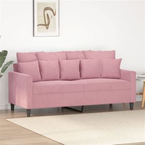 VidaXL Canapé à 2 Places, Chaise de Relaxation avec Oreillers, Siège avec Accoudoirs et Dossier, Fauteuil TV de Salon, Moderne, Rose Velours