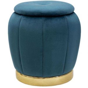 Mauroferretti - Pouf coffre de rangement en tissu Paris 43 x 43 cm