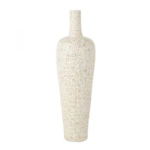 Vase D&eacute;co en Ciment Lauwra 100cm Blanc