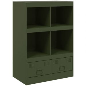VidaXL Buffet Vert Olive 67x39x95 Cm Acier