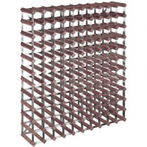 Décoshop26 Casier range bouteilles étagère de rangement vin pour 120 bouteilles en bois de pin marron et acier DEC024295