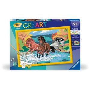 Ravensburger Creart Kids 31x21cm Horde De Chevaux. Kit De Peinture Par Num¿Ros Num¿Ro D'art. Des 9 Ans. 25846