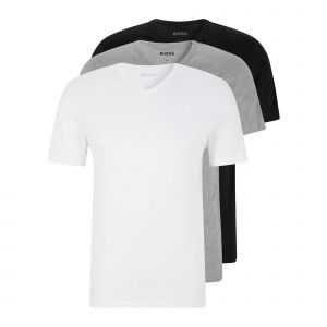 Image de Boss Effect Hommes TShirtVN 3P Classic Lot de Trois t-Shirts en Jersey de Coton à col V