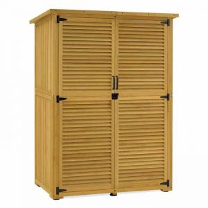 M MCombo Armoire de jardin en bois, Petit abri de jardin résistant aux intempéries, Outdoor, bois, 0901D-F