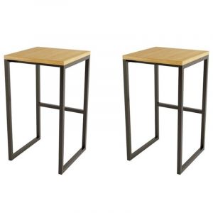 Lot de 2 Tabourets Design "Frame" 65cm C ne & Noir Prix