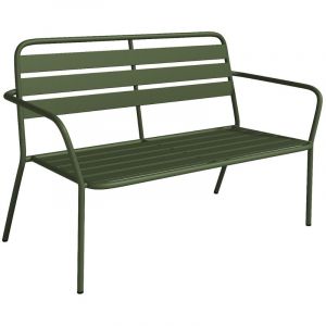 Banc de jardin en m&eacute;tal - Kaki - MIRMANDE de MYLIA
