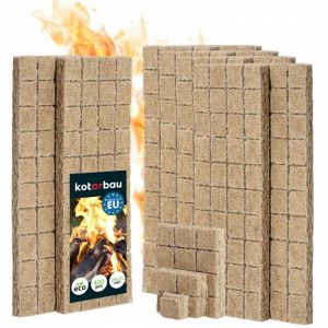 Cubes Allume feu cheminée en laine de bois - 400 pièces - pour un allumage rapide dans la cheminée, le gril - KOTARBAU
