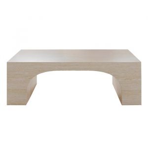 Keya - Table basse arc marbre d'ingénierie couleur travertin