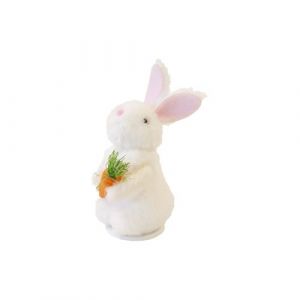 D&eacute;co lapin fourrure carotte 11x4x6cm blanc - g&eacute;n&eacute;rique paq1114