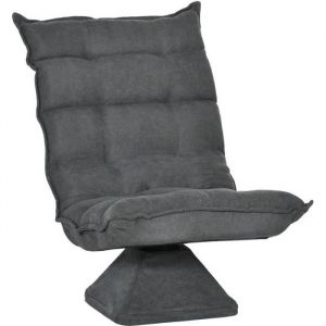 Homcom Fauteuil relax pivotant incli 62x62x95cm Gris