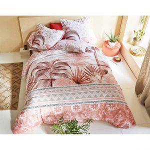 Taie d'oreiller OASIS rose en coton