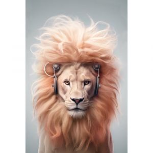 Ceanothe Tableau sur toile lion rose 45x65 cm
