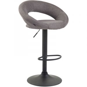 CLP Tabouret de bar Olinda en Tissu, Gris/Noir