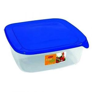 Curver Congélateur-coffre-fort carrés conteneurs en plastique de stockage des aliments avec couvercle bleu (2.9 l), EF503737