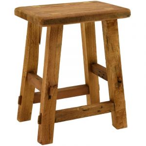 Aubry Gaspard Tabouret en bois recycl&eacute;