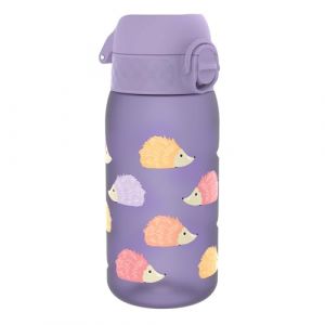 Ion8 Gourde Enfant, 350 ml, Anti-Fuite, Facile à Ouvrir, Lavable en Lave-Vaisselle, Sans BPA, Couvercle Rabattable, Poignée de Transport, Facile à Nettoyer, Carbone Neutre, Motif Hérissons