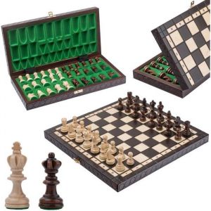 Grand jeu d'échecs en bois OLYMPIQUE 35cm 14 "pi?ces de tournoi n ° 3 et échiquier pour enfants pour adultes