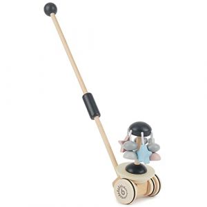 Bieco Jouet coulissant en bois avec carrousel étoilé - Animaux coulissants - Motricité et dextérité - Mixte