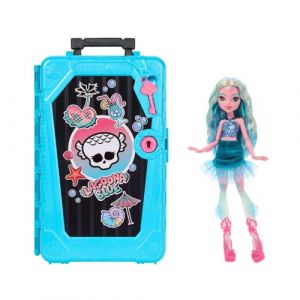 Monster High Coffret Monstrueux Secrets Lagoona Blue avec Poupée et Accessoires, destination : Oasis Glamour avec Mallette et plus de 19 Surprises comme des Vêtements, JDR51