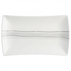 AC-Déco Assiette à dessert rectangle - 25,5 cm x 15,5 cm - Porcelaine Blanc