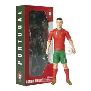 Megableu Figurine Foot Ronaldo - 20 cm - Grande Figurine Footballeur Réaliste & Articulée - Licence Officielle - 10 Points d’Articulation - Jouet Football Equipe Portugal - Idée Cadeau Fans Ronaldo