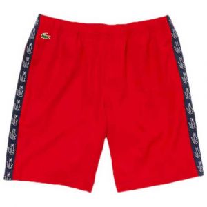 Lacoste Short de sport droit en taffetas Rouge