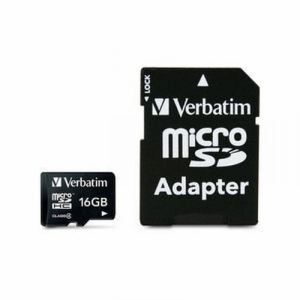 Image de Verbatim 43968 - Carte mémoire microSDHC 16 Go classe 4 avec adaptateur SD