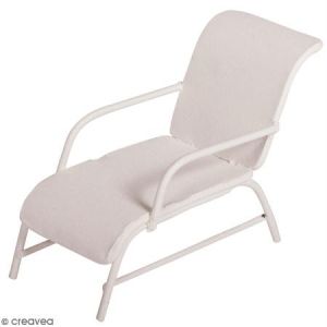 Image de Rayher Décoration de jardin miniature - Chaise longue en fer blanc - 6 x 3,3 cm