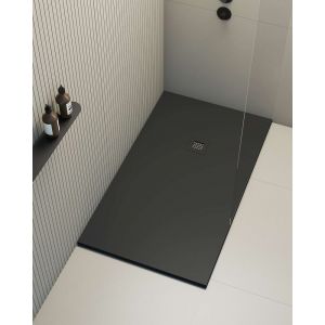 Receveur de douche Poalgi, extraplat, noir Antracita, L.70 x l.120 cm, finition sable, s&eacute;rie Hos's