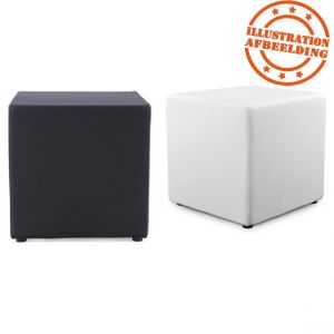Pouf 'CUBE' de salon en matière synthétique noire