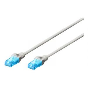 Image de Digitus Cordon de raccordement Professional Premium RJ45 5 m UTP CAT5e démarré, sans crochet - blanc