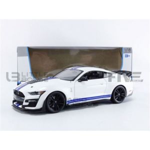 Maisto Voiture Miniature de Collection 1-18 - FORD Shelby GT500 Mustang - 2020 - White / Blue - 31452W