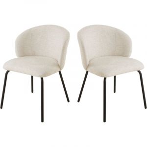 Calicosy Lot de 2 chaises tissu chiné et pieds metal VESPER