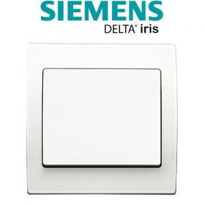 Siemens Poussoir Blanc Delta Iris + Plaque basic Blanc