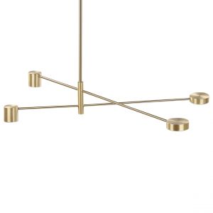 Beliani Lampe suspension en métal doré à 4 LED BANDON
