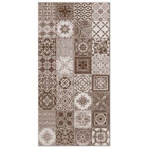 Image de Tapis vinyle carreaux ciments nijar brun 40x80cm