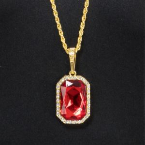 Ruedelafete Collier Rubis de Vampire rouge