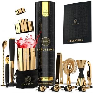 Kit Cocktail - BarDeluxe - 12 Pi&egrave;ces - Acier Inoxydable - Shaker 750ml - Accessoires Brevet&eacute;s