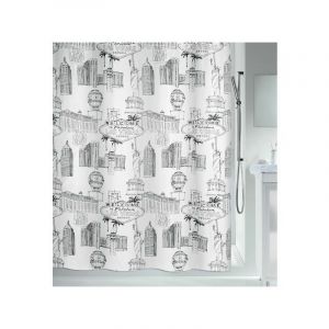 Image de Spirella Rideau de douche Polyester VEGAS 120x200cm Noir - Noir