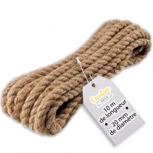 Creative Deco 10m Corde de Jute Epaisseur 20mm