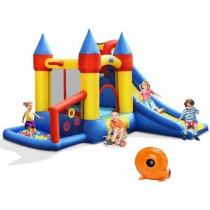 Château gonflable 6-en-1 pour enfants de 3 à 10 ans inclus souffleur 580-610w charge max 135kg 330 x 300 x 210 cm