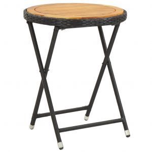 VidaXL Table à thé Noir 60 cm Bois d'acacia solide