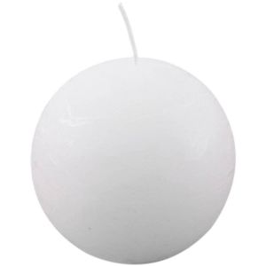 Ruedelafete Bougie Boule diam 7,6cm finition rustique, Blanc