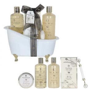 Coffret Cadeau Bain Luxe Dor&eacute; Relaxant &ndash; Coffret Bien-&Ecirc;tre 5pcs