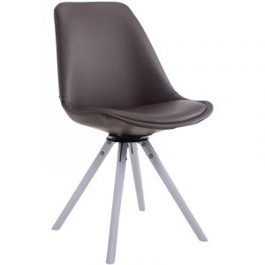 CLP Chaise Calais en pivot-wei&szlig;, brun