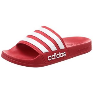 Adidas Adilette Shower, Chaussures de Plage et Piscine Homme, Rouge (Escarl/Ftwbla 000), 47 1/3 EU