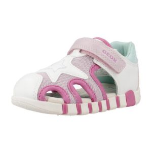 Geox Bébé Fille B Sandal IUPIDOO GIR, White/Fuchsia, 21 EU
