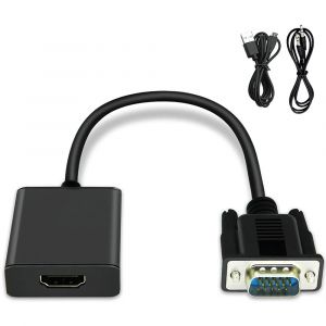 DLH Energy Adaptateur VGA (M) vers HDMI (F) avec audio (Jack) - Longueur 25cm